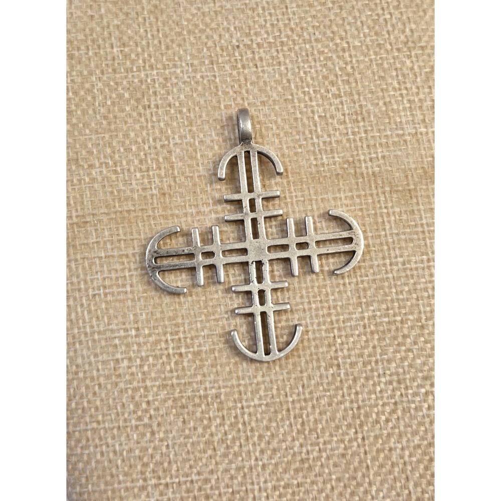 Large Sterling Silver Cross Pendant Celtic Signed 925